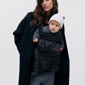 Mama before & after baby wearing Puffer Jacket